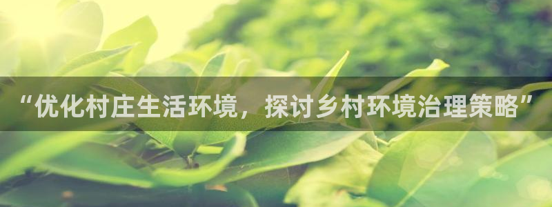 凯发k8官网登录vip：“优化村庄生活环境，探讨乡村环境治理策略”
