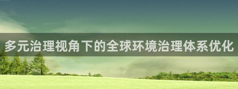 凯发官网入口首页|多元治理视角下的全球环